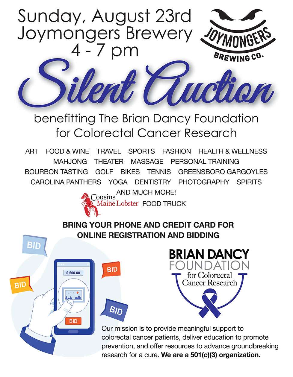 SilentAuction-Teaser Brian Dancy Foundation Golf Tournament